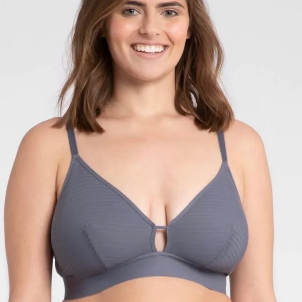 All.You. LIVELY Women's Stripe Mesh Bralette - Gray Size 1 2 y 3